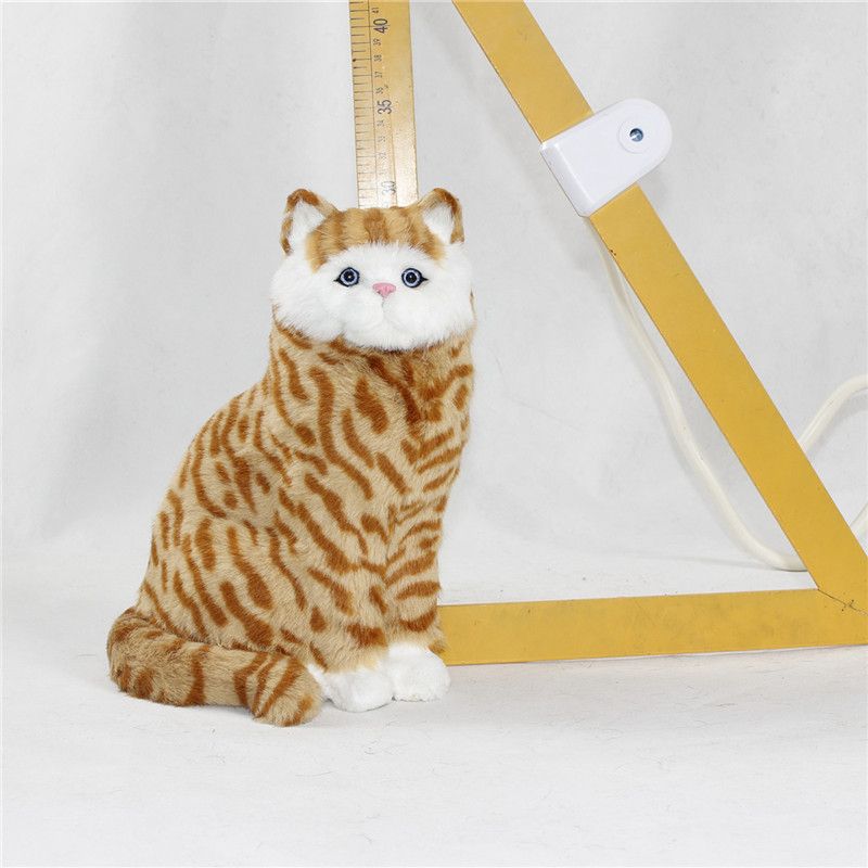 皮毛玩具猫：仿真猫咪会叫小猫玩偶毛绒玩具假猫模型创意儿童生日礼物猫咪摆件菏泽恒方皮毛工艺品有限公司